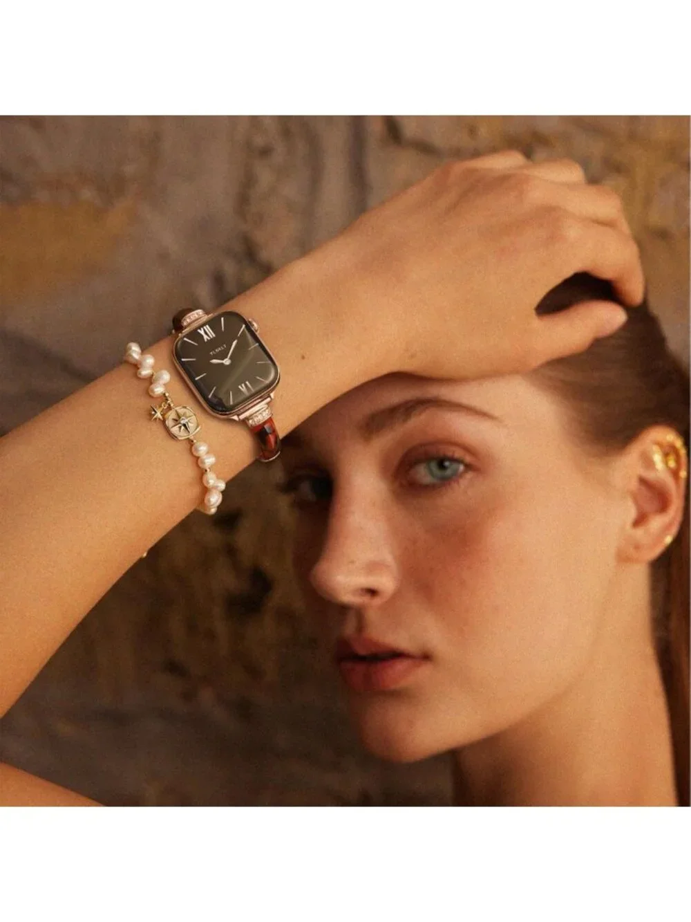 Stylish Slim Acetate Resin Apple Watch Band for Women - Lightweight Crystal